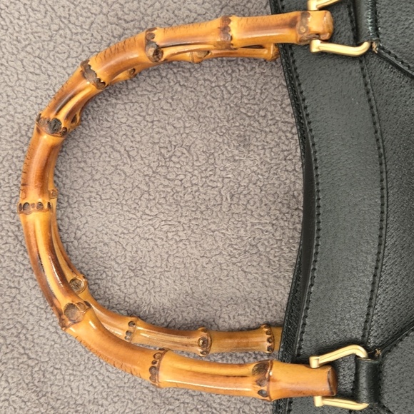 GUCCI DIANA Black Leather Tote Bamboo Handles - Picture 5 of 17